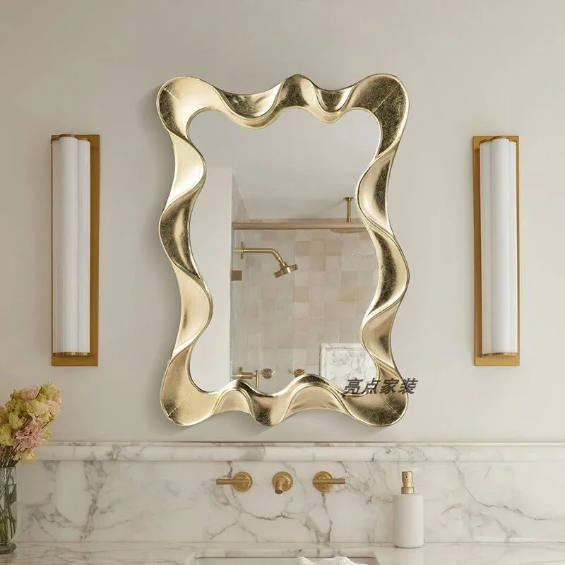 Advanced bathroom mirror American irregular art mirror wall-mounted special-shaped makeup mirror
