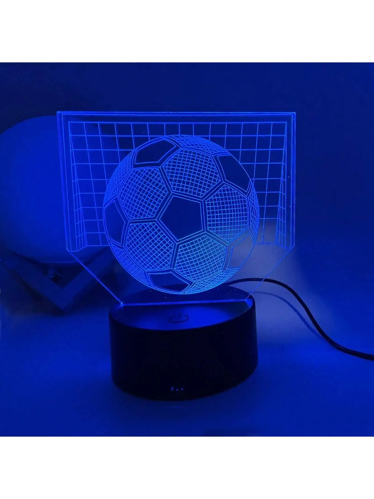 1pc Football 3D Night Light, 3D Optical Illusion Lamp With Touch, 7-Color Changing Ambient Light For Bedroom