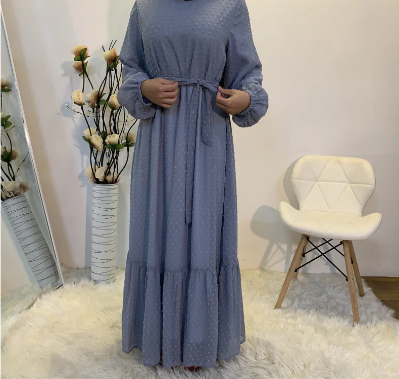 فستان Faion نسائي طويل بحزام Sve أرجوحة كبيرة Dr لون نقي لخريف 2020 فستان طويل للسيدات