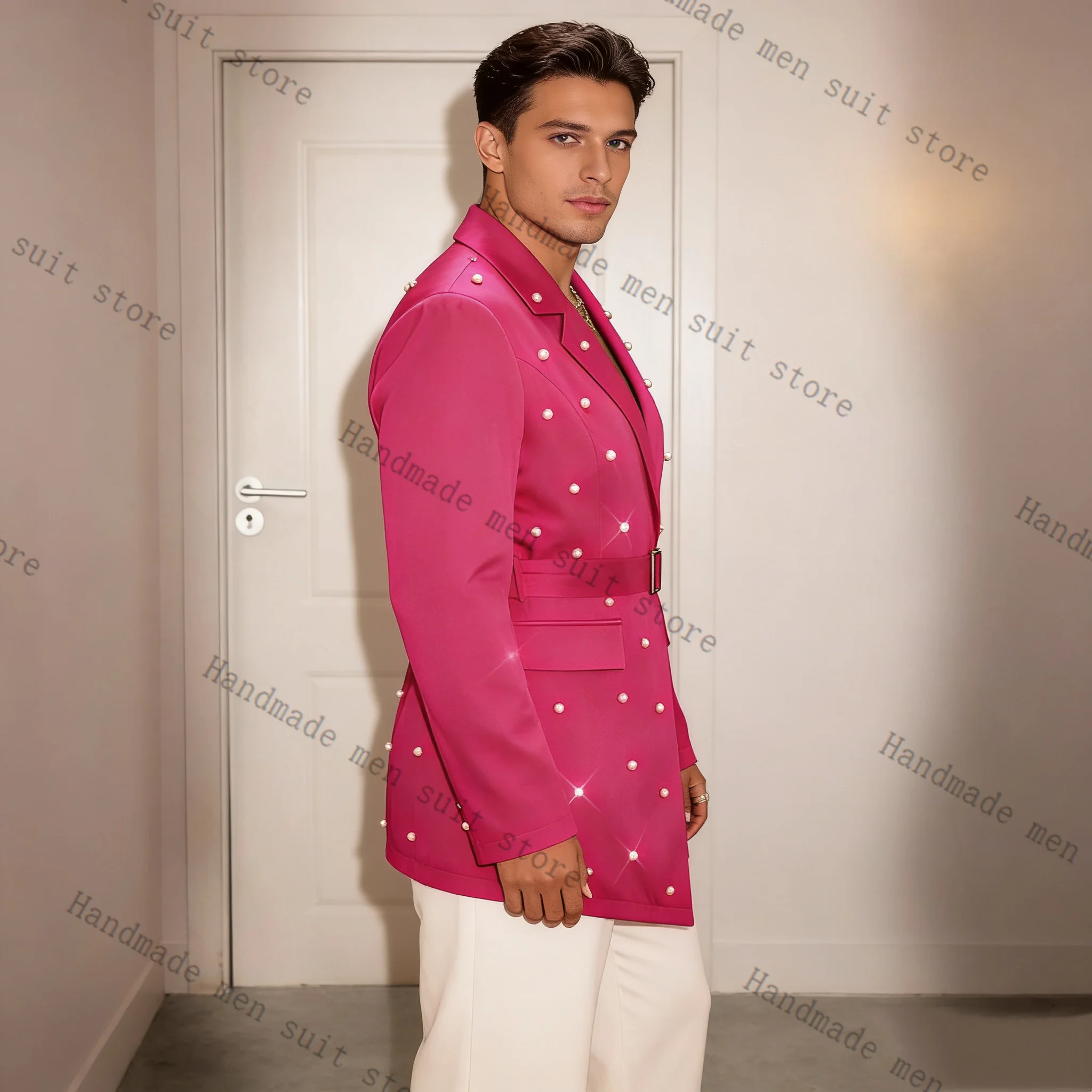 Parels Roze Mannen Pak Set 2 S - Men'S Formal Wear Belt recensie en prijs