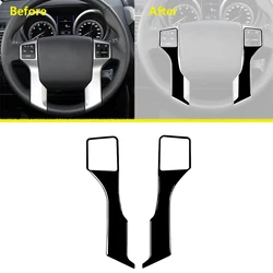 Steering Wheel Decoration Cover Sticker Decal for Land Cruiser Prado 2010-2018 Car Interior Mouldings Accessories Piano Black