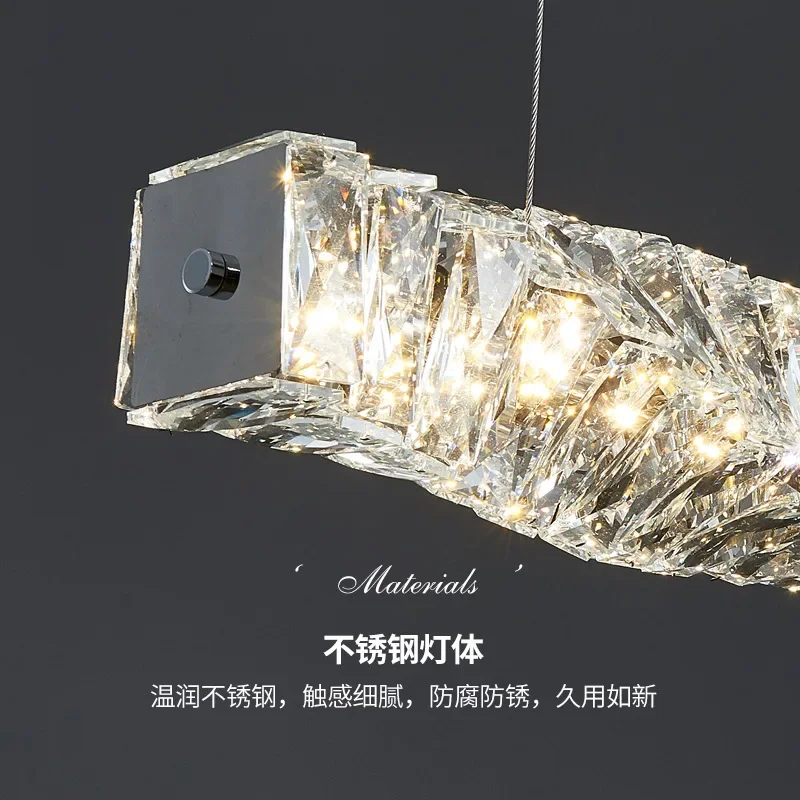 Imagem -06 - Modern Crystal Strip Led Teto Lustre Sala de Estar Indoor Chandelier Home Wall Lamp Art Design Luxo