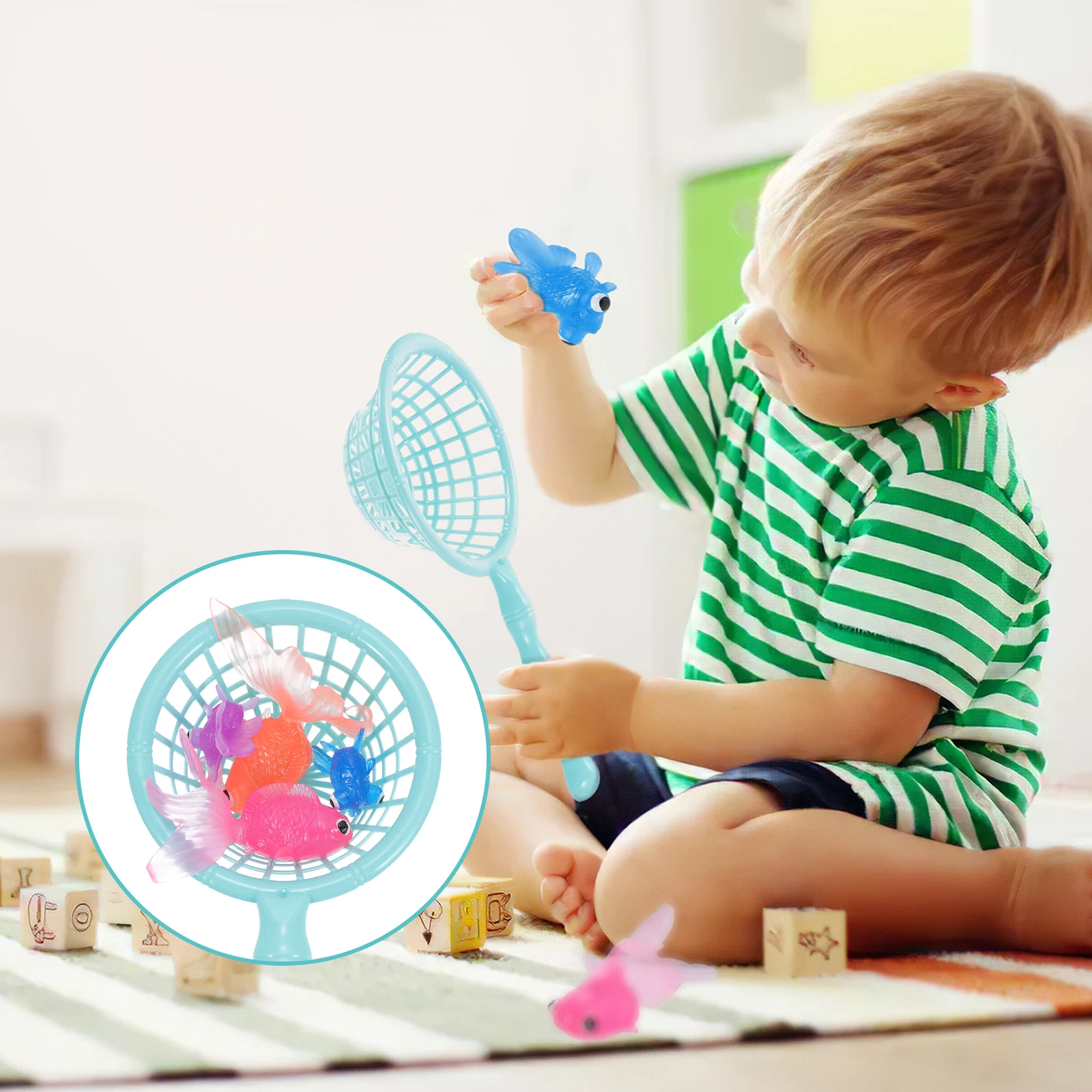 Costume de poisson rouge en caoutchouc souple, baignoire de dessin animé avec eau de pêche et piscine de poisson, Kit essentiel d'eau de poisson pour tout-petits, jouets pour enfants