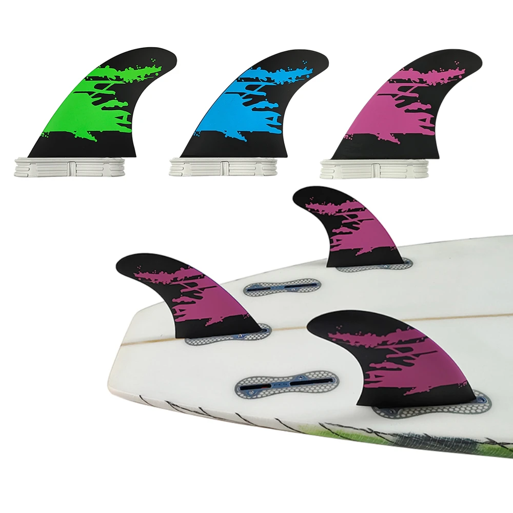 M Surfboard Fins Tri Fins Thruster Double Tabs 2 Surfing Stabilizers Surf Fins Multicolor UPSURF FCS 2 Fins Performance Core