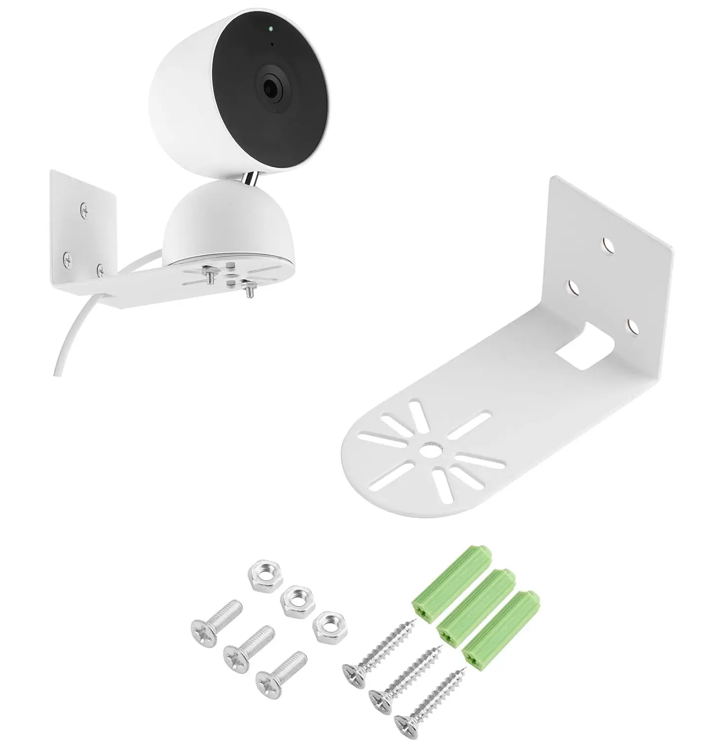 

No Drilling Metal Wall Mount for Google Nest Cam 2nd Gen Indoor/Outdoor, Strong VHB Adhesive Bracket, Easy Stick On Installation