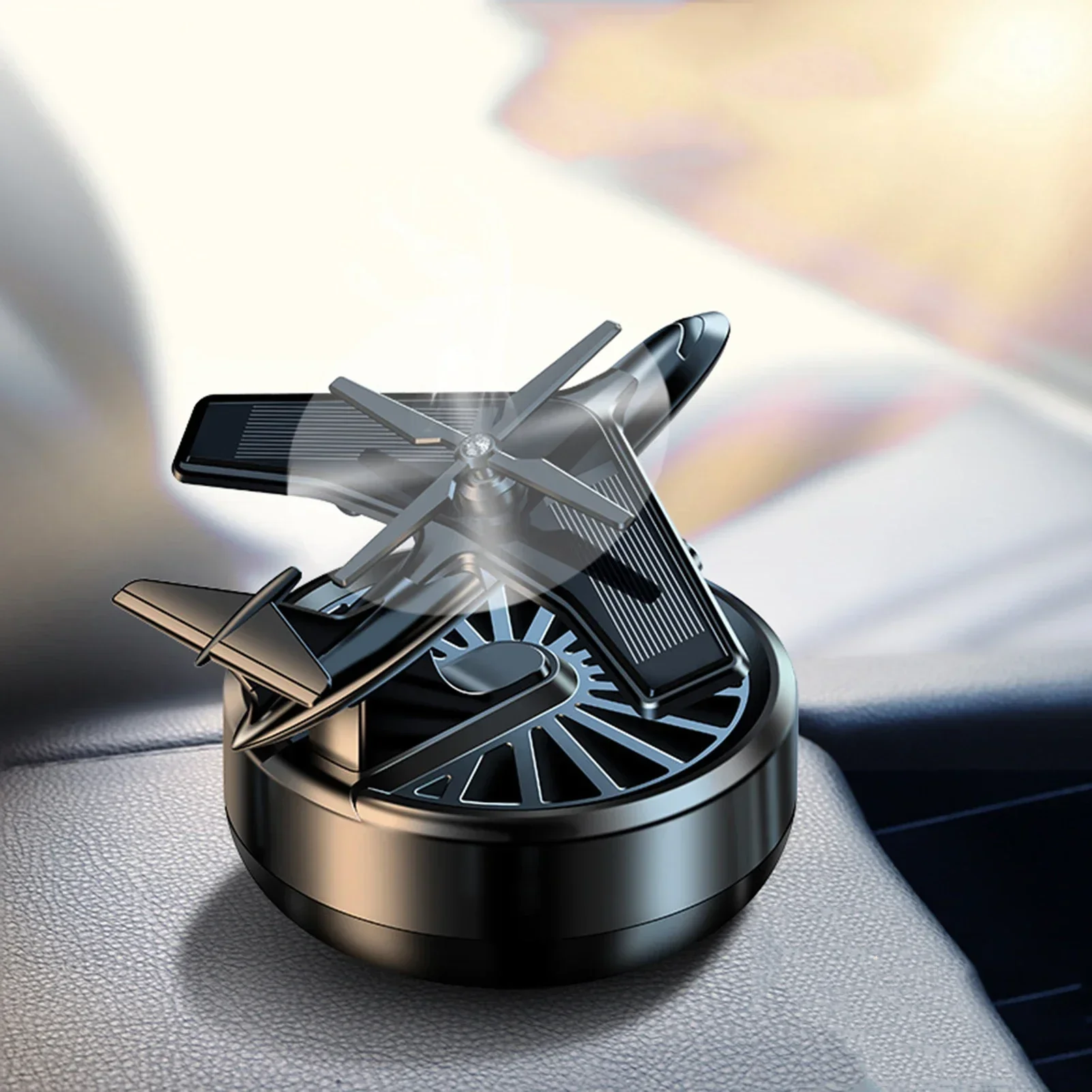 Car Solar Aircraft Rotating Aromatherapy Car Air Freshener Car Center Console Aromatherapy Ornaments Safe And Durable Creative