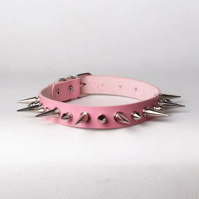 Explosive Accessories Harajuku Style Punk Rock Nightclub PU Leather Necklace Rivets Spike Collar Collar Chain