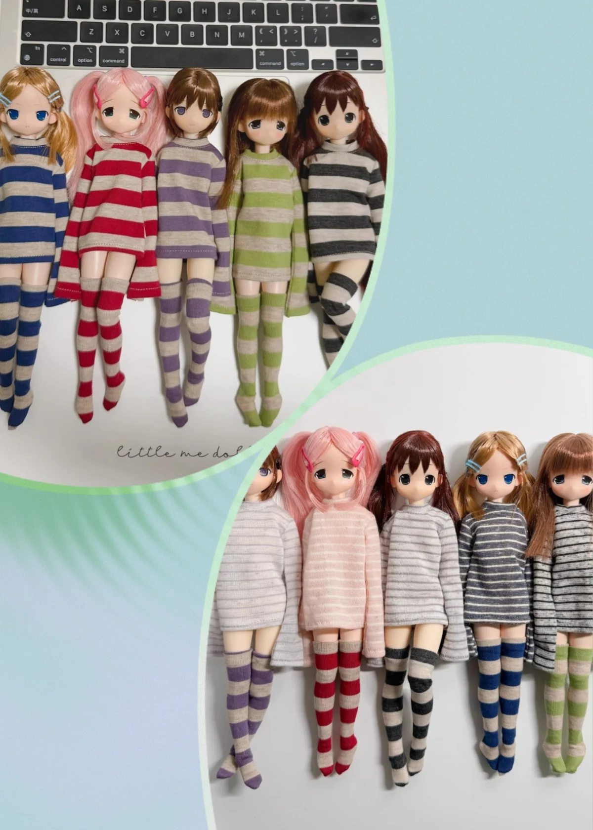 

【Без фигурки】Аксессуары для женских кукол ручной работы: полосатая футболка, подходит для моделей фигурок Azone Ob22 Ob24 Blyth.