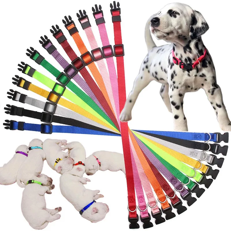 12 Pcs/Set Soft Nylon Puppy Whelping ID Collars Adjustable Breakaway Litter Collars Baby Dog ID Bands Pet Identification F