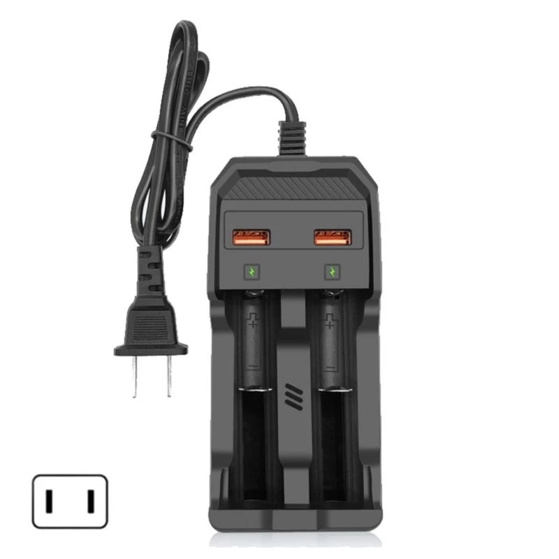 Multifunction 18650 Rechargeable Battery 2 Slot USB Holder For 26650