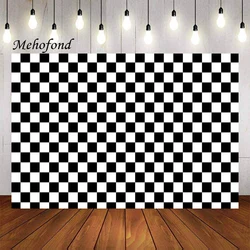 Mehofond Photography Background Black and White Racing Checker Grid Chess Board Kids Birthday Party Decor Backdrop Photo Studio