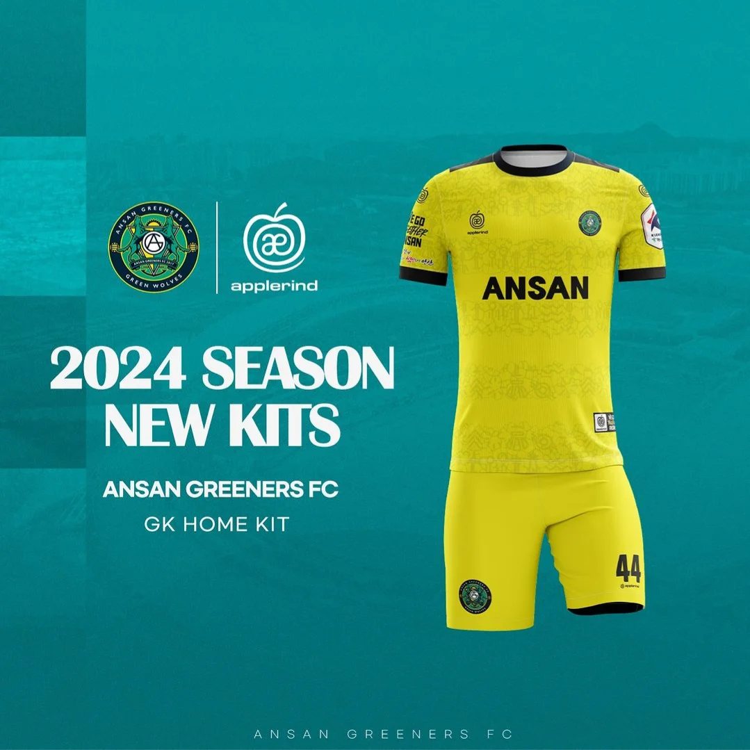 

25 Summer Popularity South Korea Ansan Green Football Club Football Team Superstar Men's Quick-drying Jersey Set Breathable Moto