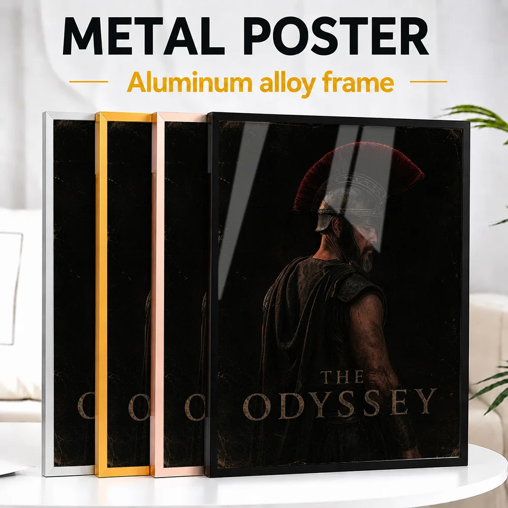 The Odyssey Spartan Warrior Framed Aluminum Metal Poster Personalized Photographic Wall Art For Living Room, Cinema Fan Gift