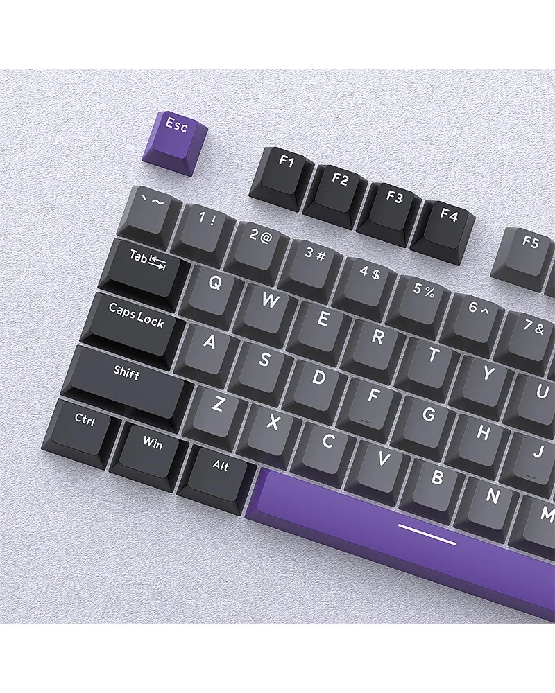 Keycap mechanical keyboard three color matching PBT small full set of original 124 keys two-color magnetic axis