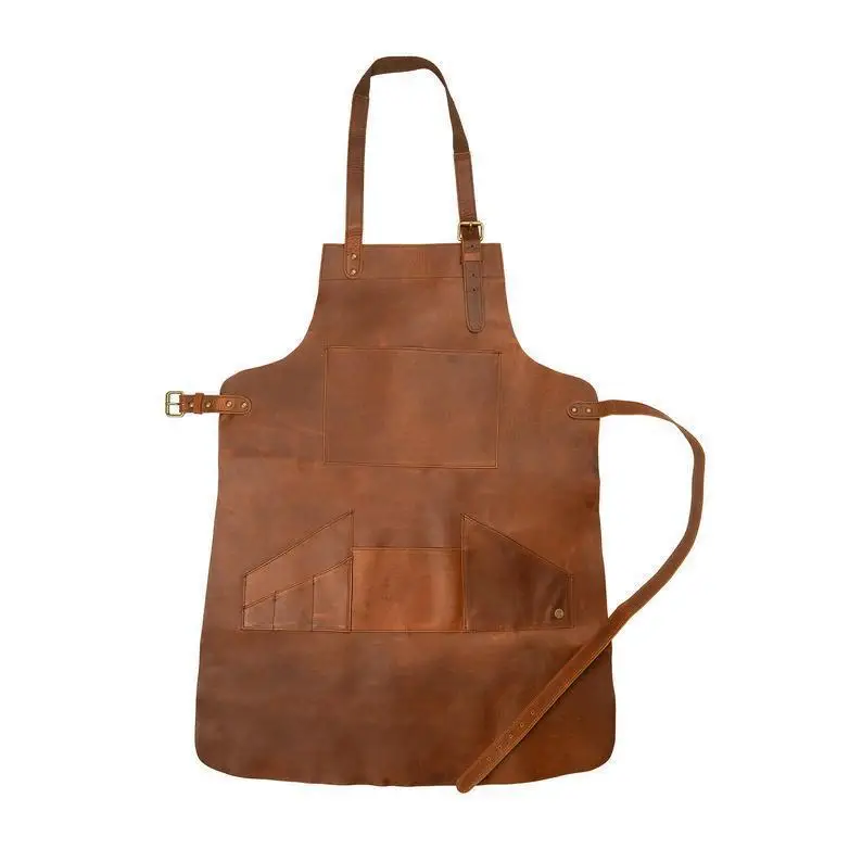 Customizable logo washable leather waterproof and oil-resistant thickened pu leather casual haircut tattoo coffee work apron