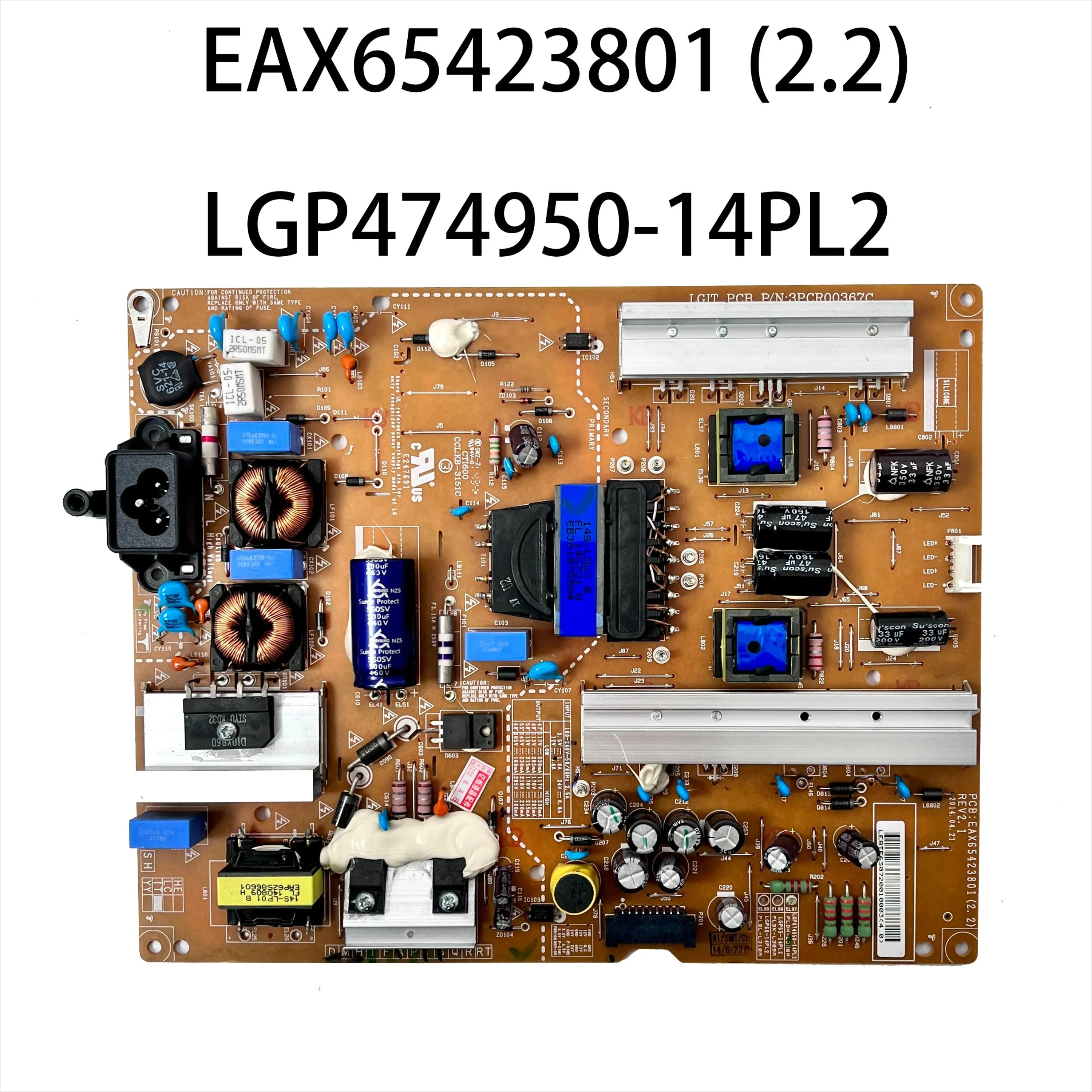 Placa de alimentación de TV original auténtica EAX 65423801   (2.2) LGP 474950 -14PL2 funciona normalmente es para accesorios de TV 55LY340H-UA 50LF6100-UA