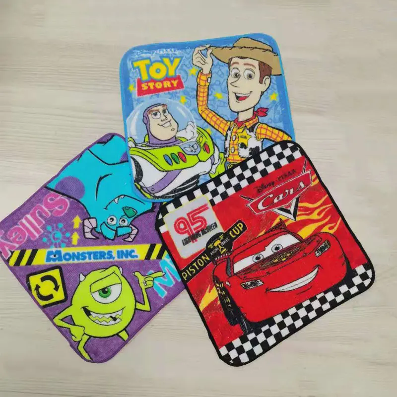 Disney Cartoon Handdoek McQueen Cars Toy Story Baby Boy Wassen Gezicht Handdoek Volwassen Vierkante Handdoek Zakdoek 20x20 cm Dropshipping