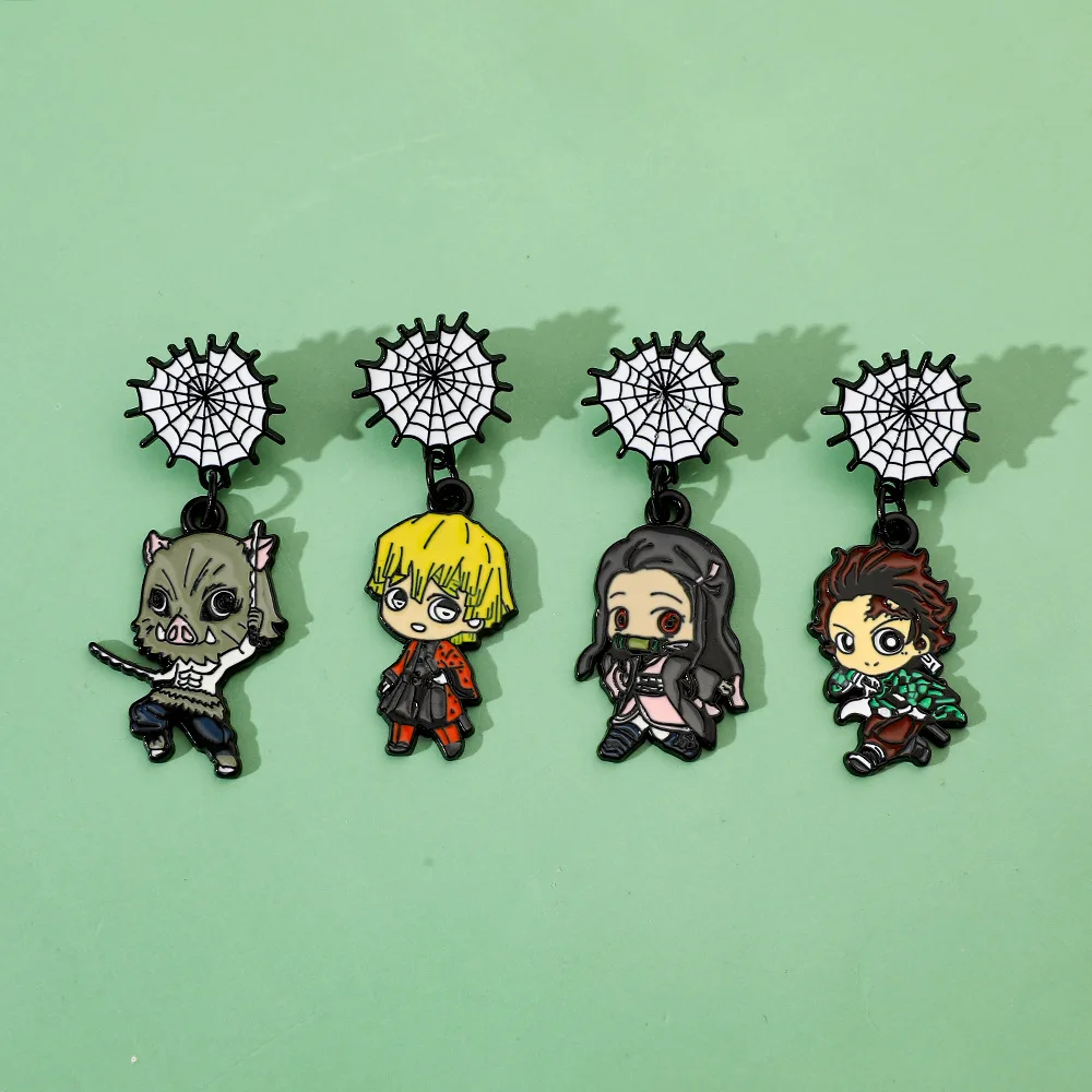 Japanese Cartoon Anime Demon Slayer Metal Badge Nezuko Tanjiro My Wife Yishan Izunosuke Brooch Y2k Fashion Toys Anime Frind
