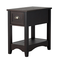 Side table with drawer and storage, 2-storey sofa table, narrow bedside table, coffee table for living room, bedroom