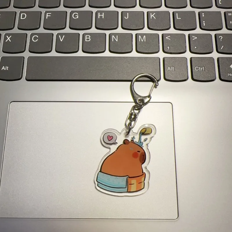 Capybara Acrylic Keychains Cartoon Anime Figures Animals Keyrings Creative Kawaii Car Bags Pendant Key Holders Boys Girls Gift