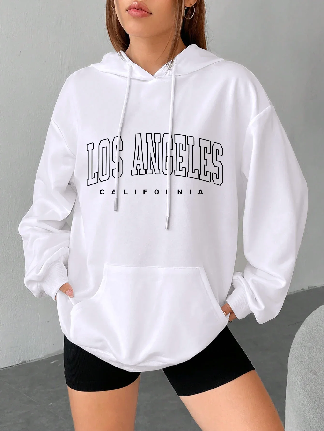 Los Angeles Art Letter Design Women Streetwear American Style Fashion Sweatshirt Autumn Hip Hop Female Hoodies Casual Fleece Top