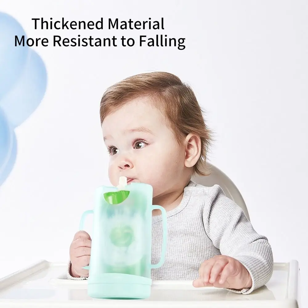 

Plastic Squeeze Pouch Holder Squeeze Proof Reusable Milk Box Holder Comfortable with Handle Drink Box Holder Food Pouches