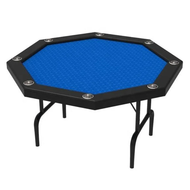 

YH Gambling 8 Player Strong Folding Legs Customized Color With Cup Holders Octagonal Poker Table