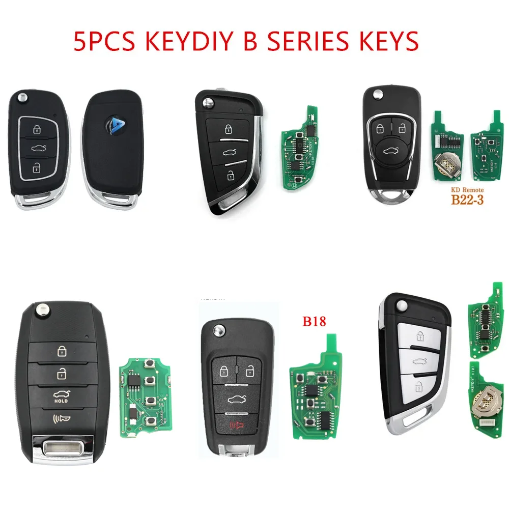 5pcs keydiy B series Remote B16 B22 3 4 button B29 B21 B33 B34 Universal Remote Key for KD900 KD-X2 KD-MAX