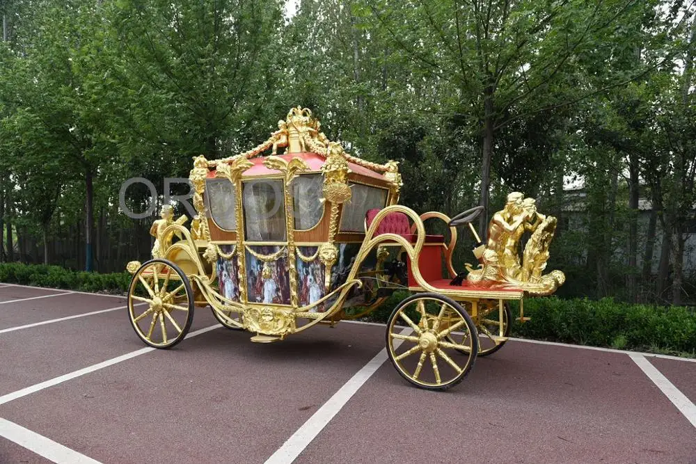 Electric horse carriage  gold state coach for sale