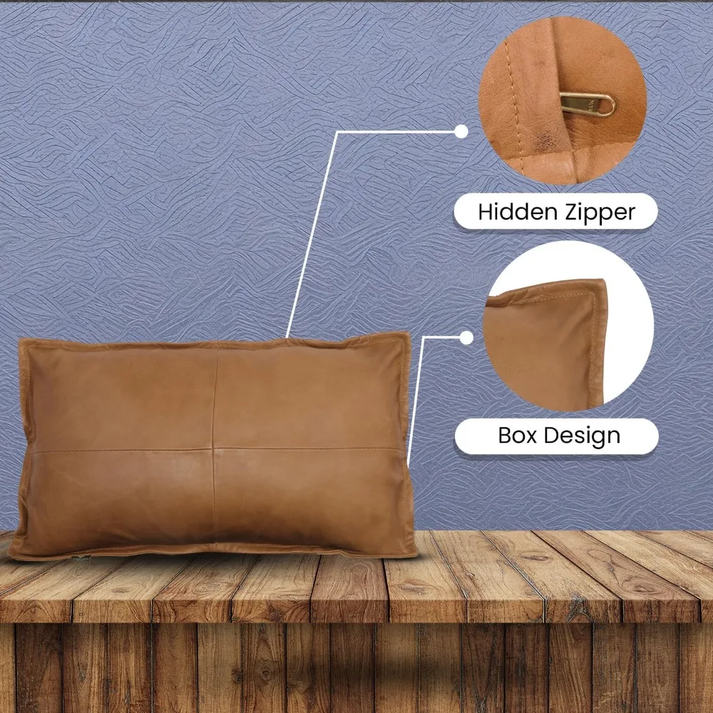 ปลอกหมอนหนังแกะแท้ 100% - ปลอกหมอนอิงสำหรับโซฟาในห้องนั่งเล่นและห้องนอน - ปลอกหมอนตกแต่ง