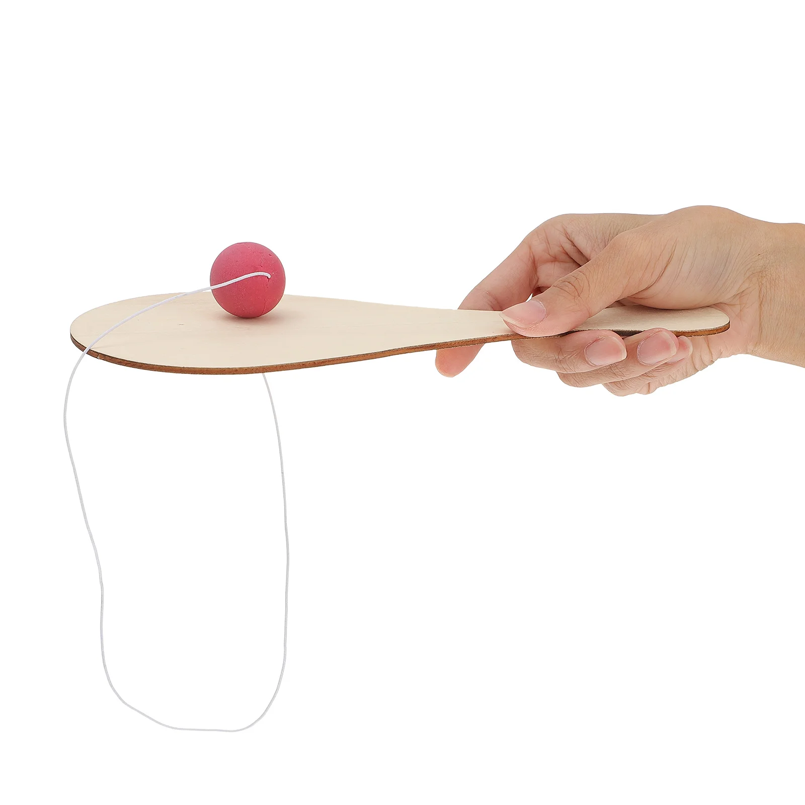 Raqueta de madera blanca para niños, juguete artesanal, pelota de paleta, manualidades creativas, pelotas de tenis de goma, juego educativo, deportes al aire libre, 6 uds.