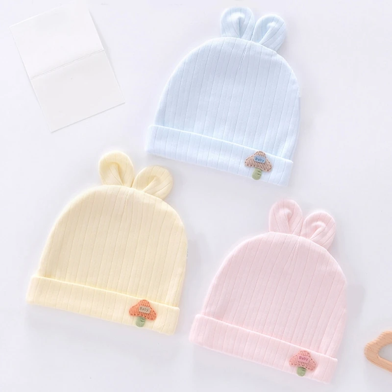 Double Layers Newborn Baby Hat Warm Bonnet Adorable Infant Beanie Cap Neutral Gender for 0-6 Months Baby Girls Boys A2UB