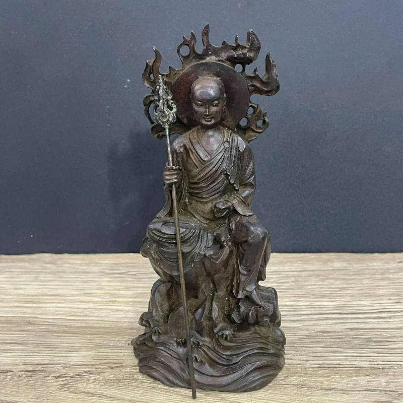

Imitate Ancient Bronze Ksitigarbha Bodhisattva Buddha Statue Home Worship Entrance Living Room Decoration Crafts