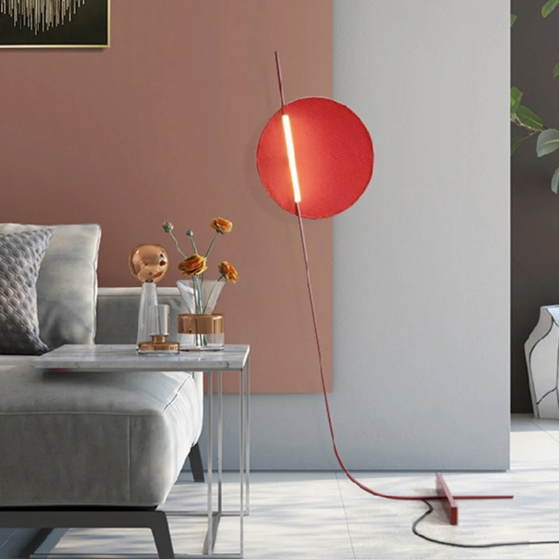 TINNY Nordic Red Floor Lamp Fashionable Modern  Family Iiving Room Bedroom  Creativity LED Decorative Standing Light