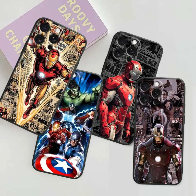 

Marvel Comic Heroes Cool For Apple iPhone 17 16 16E 15 14 13 12 11 Pro Max Plus Air Black Soft Silicone Cover Phone Case