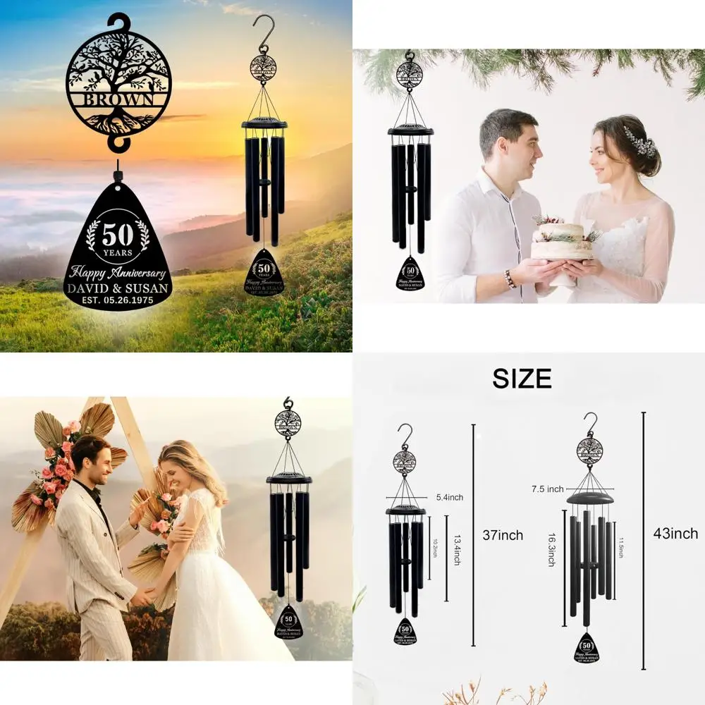 

custom laser-cut anniversary wind chime for 5th to 60th wedding celebrations