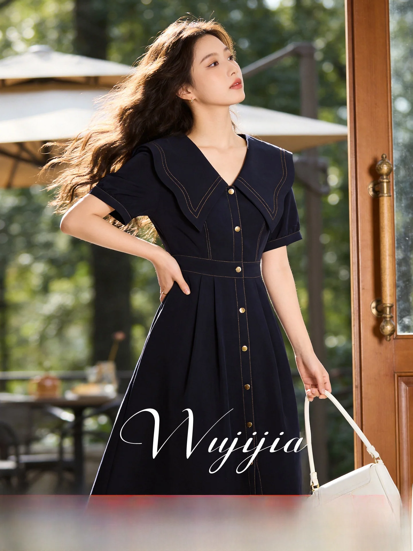 

plus Size Slimming Summer Dress Retro Black A-Line Skirt High Waist Short Sleeve Comfortable Fit for plus Size Women