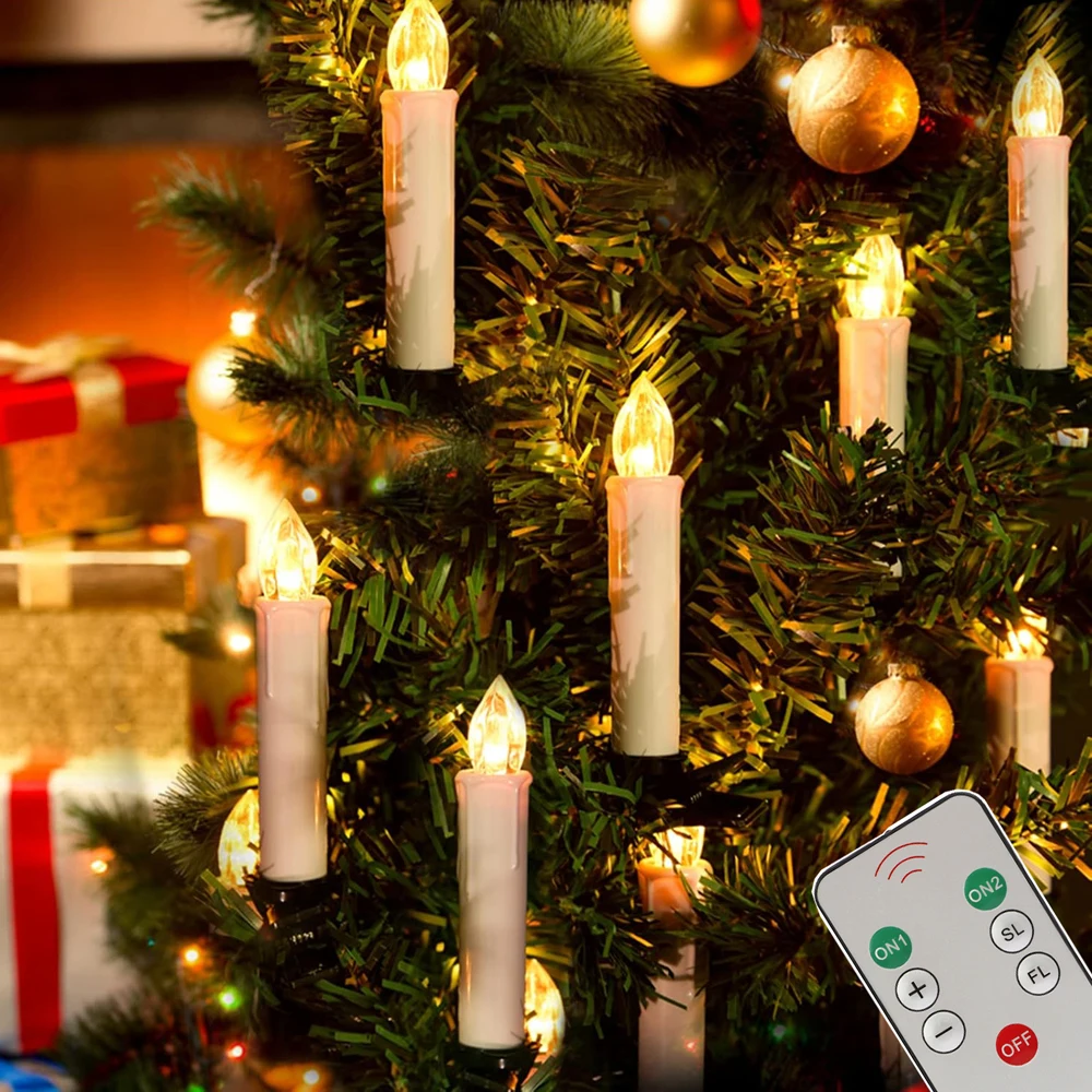 

Оптовая продажа Vela LED De Navidad Рождественские светодиодные свечи с дистанционным управлением на батарейках Светодиодная коническая свеча для домашнего декора
