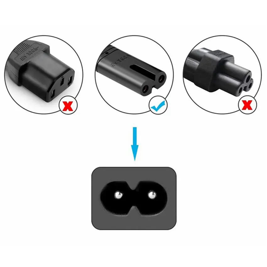 YuXi-2Pin سلك تمديد الطاقة ، أسود ، الاتحاد الأوروبي ، الولايات المتحدة ، الأوروبية ، IEC ، الشكل 8 ، التيار المتناوب ، كابل ل PS4 ، PS3 ، Xbox One S ، 1m