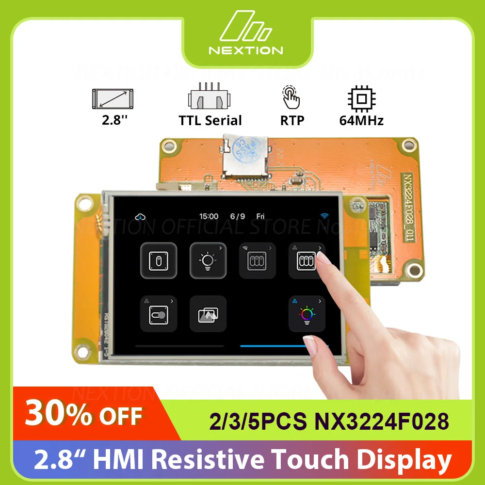 NEXTION 2.8” NX3224F028 HMI Resistive Touch Display 2-5PCS LCD Module Free Simulator Debug STM32G0 Support Assignment Operator