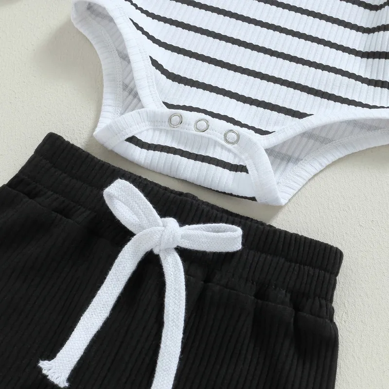 RUEWEY Newborn Baby Boy Pant Sets Spring Autumn Clothes Long Sleeve Striped Bodysuit and Pants Set Infant Baby Items Clothing