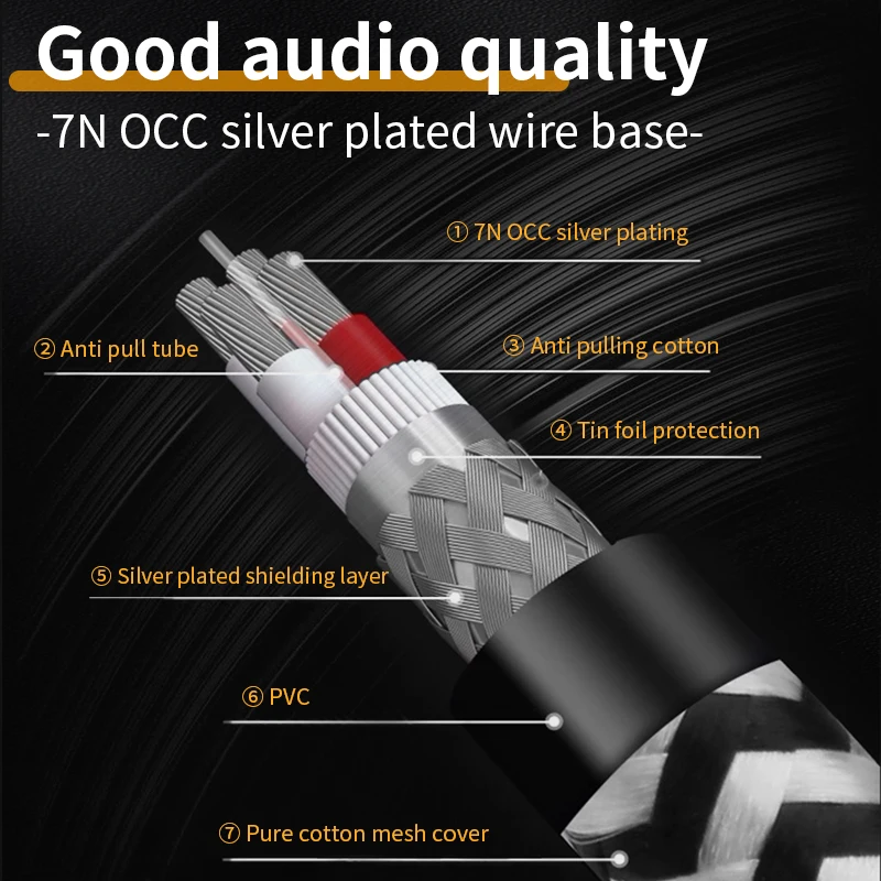 7N OCC Hifi 4.4mm do 2XLR kabel do Mp3 DAC AMP 4.4MM Jack Audio wzmacniacze wysokiej jakości 4.4 do 3Pin Xlr kabel do aktualizacji