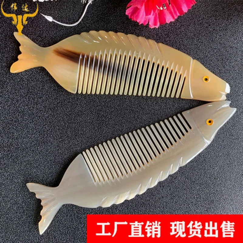 

Horn Fish Comb Handcraft Comb Meridian Horn Fish Comb Styling Comb Horn Flower Comb Horn Comb Factory Wholesale