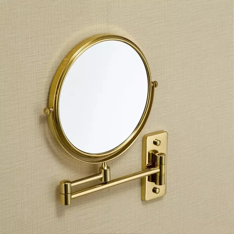 

Bathroom Makeup Mirror Gold/Silver Bathroom Mirrors Magnifying Mirror Folding Shave 8 Inches Wall Mount 360 Rotate Round Mirror