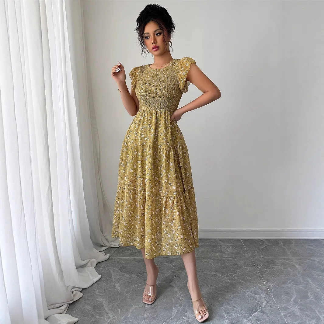 2025 Abito sottile floreale alla moda semplice Abito da donna Elegante moda Bellissimi abiti da donna Abiti da notte per feste Donna da sera