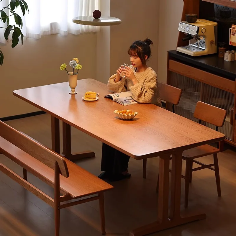 

Стол из массива вишневого дерева для гостиной, большой обеденный стол, домашний учебный стол, рабочий стол