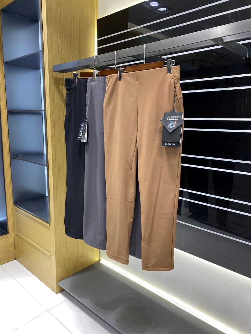 

Thiened Version Soft ell Men's Casual Pants Warm Fce Outdoor Windproof Waterproof Winter Leisure Trousers for Men