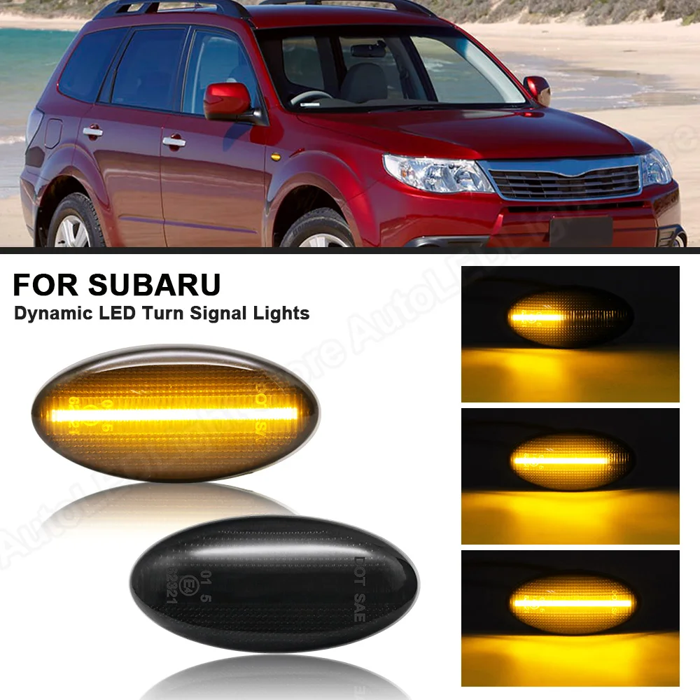 

2Pcs LED Turn Signal Lights For Subaru Forester Impreza WRX STI Anesis Sport Exiga YA Dynamic Side Marker Lamps