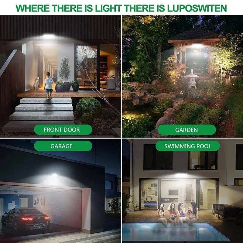 Solar Powered Outdoor Wall Lights, Sensor de movimento, IP65 impermeável, Luzes para jardim, Terraço