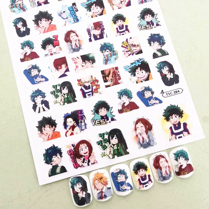 Japanese Anime My Hero Academia 3D Design DIY Decoration Tools Self Adhesive Nail Art Sticker TSC 284